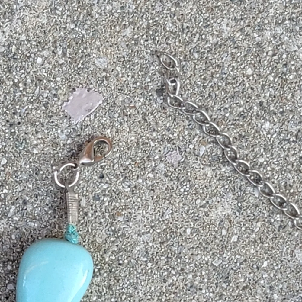 Vtg 26" Faux Turquoise Chunky Necklace - Picture 7 of 7